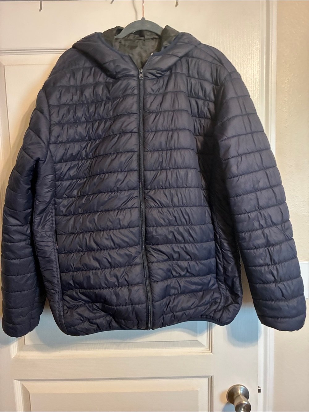 Men's Quilted Hooded Puffer Jacket - Navy